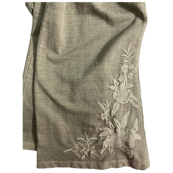 Karyn Seo Wide Leg Embroidered Pants Size M Sage Green Boho Cottagecore NWT - Picture 7 of 10
